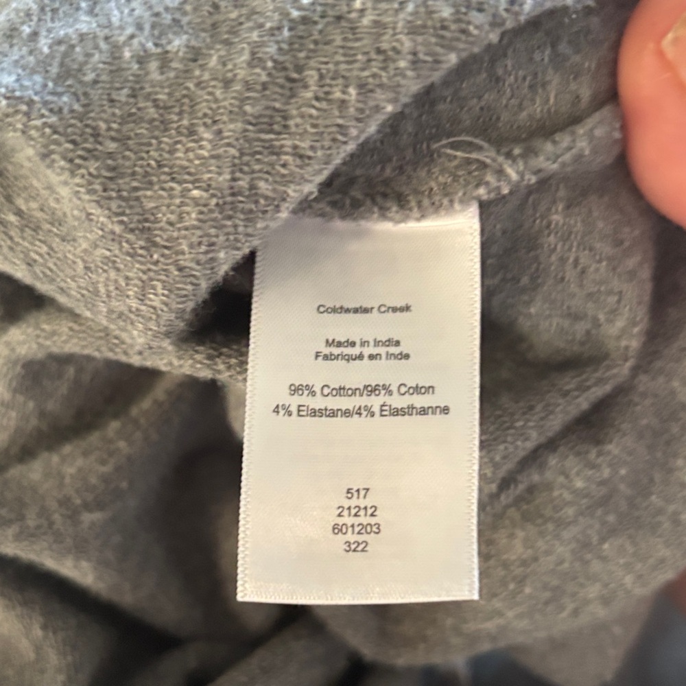 Cold Water Creek Gray Hooded Tunic with Front Pocket - Picture 7 of 9
